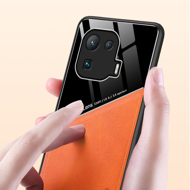 For Xiaomi Mi 11 Pro All-inclusive Leather + Organic Glass Protective Case with Metal Iron Sheet