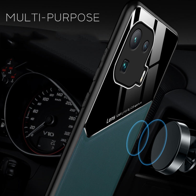 For Xiaomi Mi 11 Lite All-inclusive Leather + Organic Glass Protective Case with Metal Iron Sheet