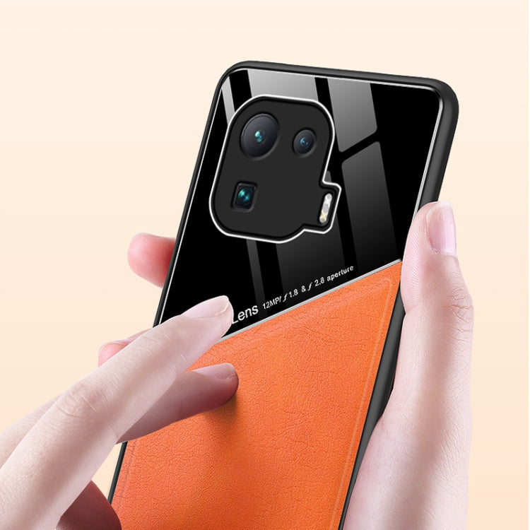 For Xiaomi Mi 11 Lite All-inclusive Leather + Organic Glass Protective Case with Metal Iron Sheet