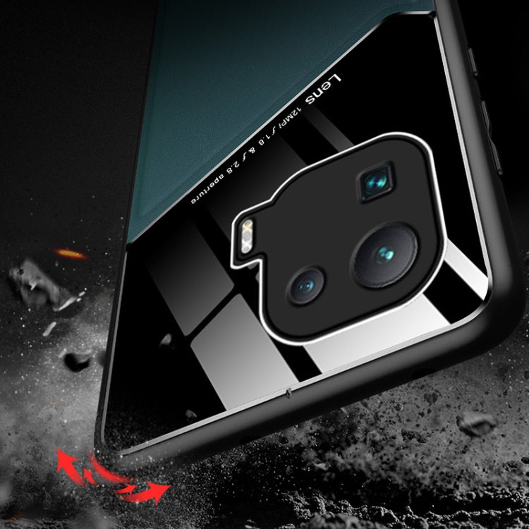 For Xiaomi Mi 11 Lite All-inclusive Leather + Organic Glass Protective Case with Metal Iron Sheet