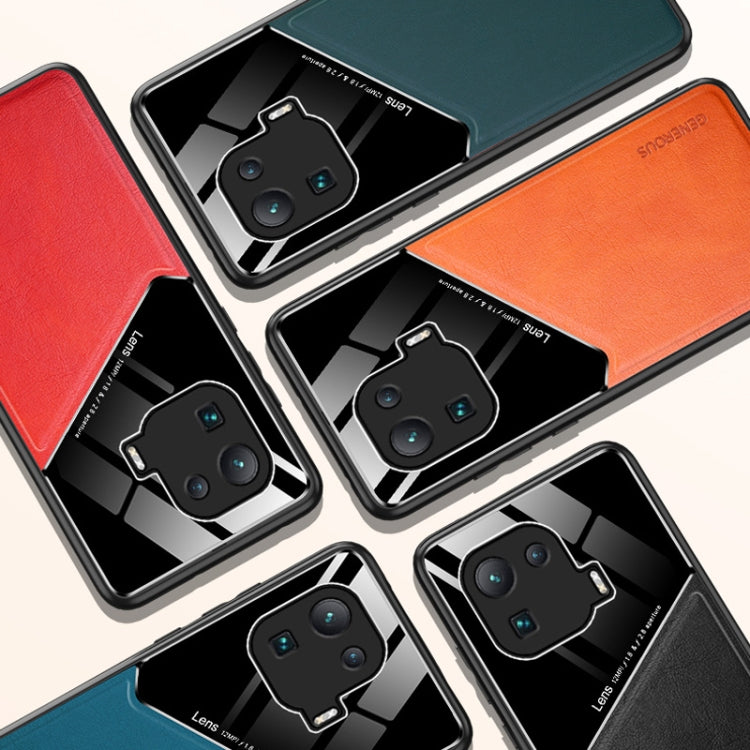 For Xiaomi Mi 11 Lite All-inclusive Leather + Organic Glass Protective Case with Metal Iron Sheet