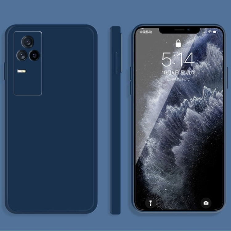 For vivo iQOO 7 Solid Color Imitation Liquid Silicone Straight Edge Dropproof Full Coverage Protective Case