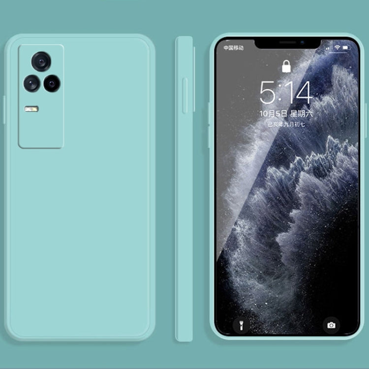 For vivo iQOO 7 Solid Color Imitation Liquid Silicone Straight Edge Dropproof Full Coverage Protective Case