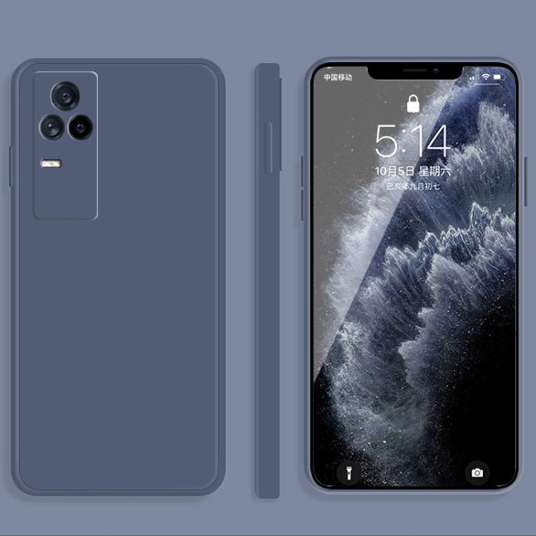 For vivo iQOO 7 Solid Color Imitation Liquid Silicone Straight Edge Dropproof Full Coverage Protective Case