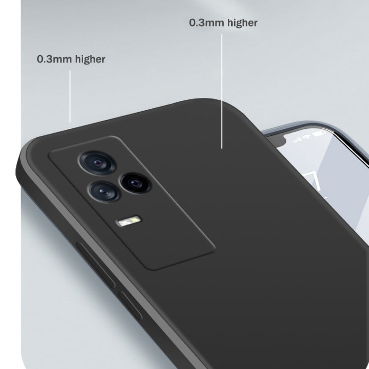 For vivo iQOO 7 Solid Color Imitation Liquid Silicone Straight Edge Dropproof Full Coverage Protective Case