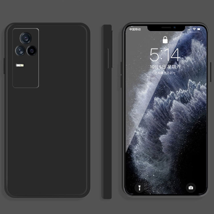 For vivo iQOO 7 Solid Color Imitation Liquid Silicone Straight Edge Dropproof Full Coverage Protective Case