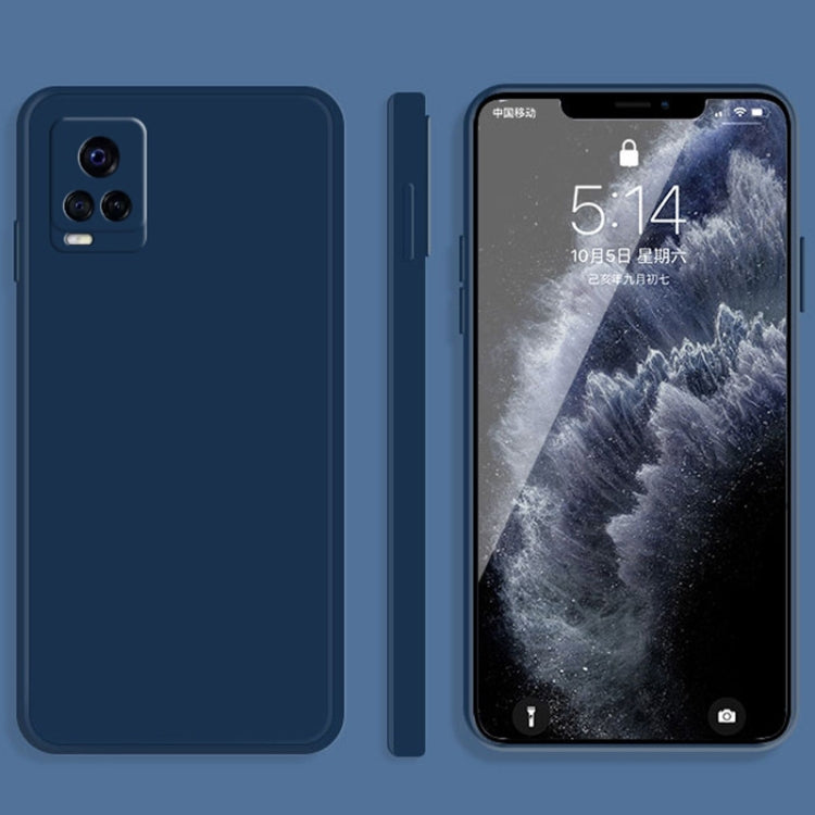 For vivo S7 Solid Color Imitation Liquid Silicone Straight Edge Dropproof Full Coverage Protective Case