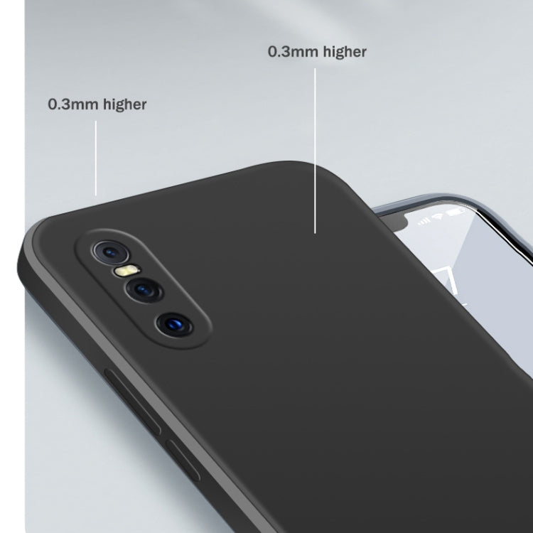 For vivo X27 Solid Color Imitation Liquid Silicone Straight Edge Dropproof Full Coverage Protective Case