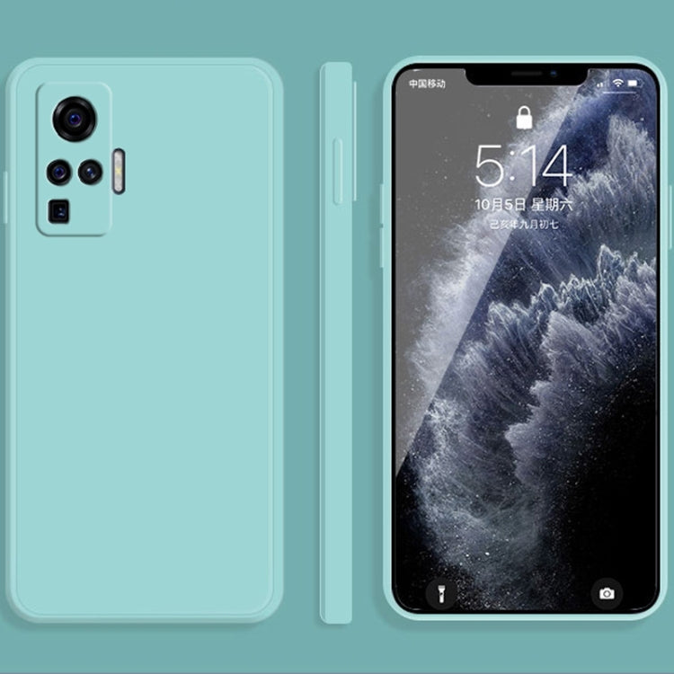 For vivo X50 Pro Solid Color Imitation Liquid Silicone Straight Edge Dropproof Full Coverage Protective Case