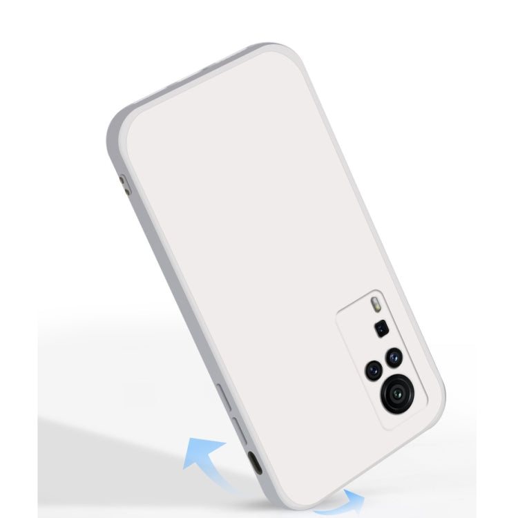 For vivo X60 Pro Solid Color Imitation Liquid Silicone Straight Edge Dropproof Full Coverage Protective Case