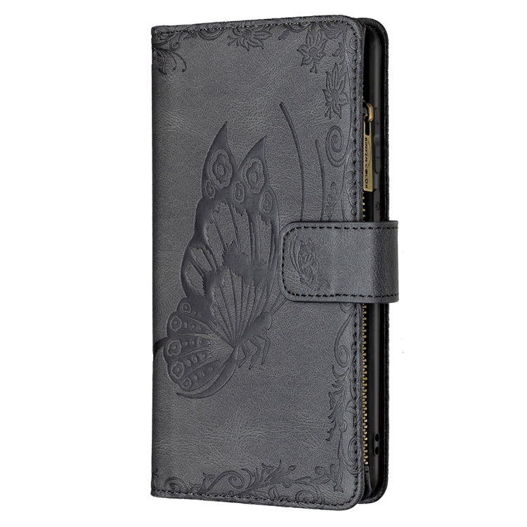 For Samsung Galaxy A02 Flying Butterfly Embossing Pattern Zipper Horizontal Flip Leather Case with Holder & Card Slots & Wallet