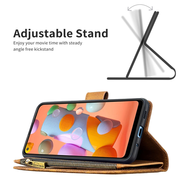 For Samsung Galaxy A11 Flying Butterfly Embossing Pattern Zipper Horizontal Flip Leather Case with Holder & Card Slots & Wallet