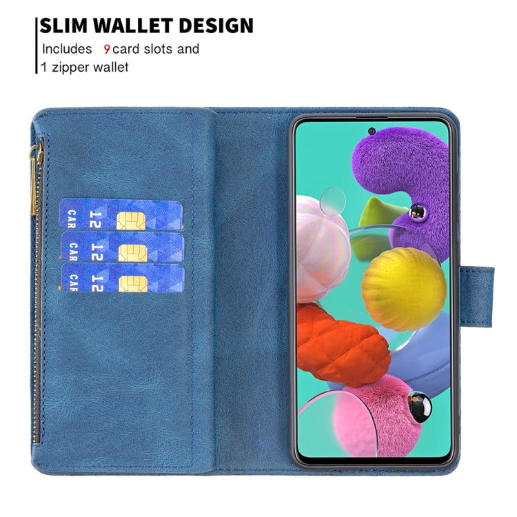 For Samsung Galaxy A51 4G Flying Butterfly Embossing Pattern Zipper Horizontal Flip Leather Case with Holder & Card Slots & Wallet
