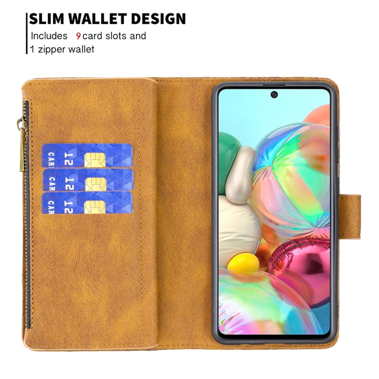 For Samsung Galaxy A71 4G Flying Butterfly Embossing Pattern Zipper Horizontal Flip Leather Case with Holder & Card Slots & Wallet