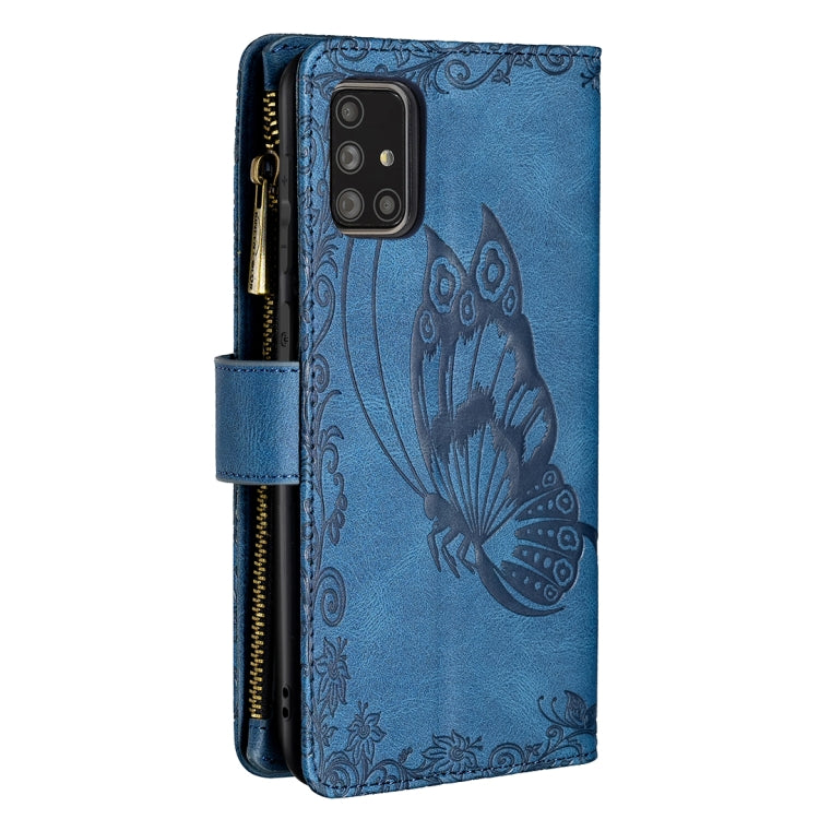 For Samsung Galaxy A71 4G Flying Butterfly Embossing Pattern Zipper Horizontal Flip Leather Case with Holder & Card Slots & Wallet
