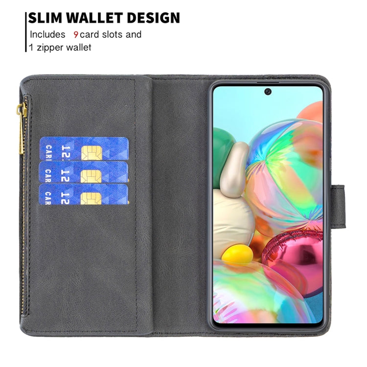For Samsung Galaxy A71 4G Flying Butterfly Embossing Pattern Zipper Horizontal Flip Leather Case with Holder & Card Slots & Wallet
