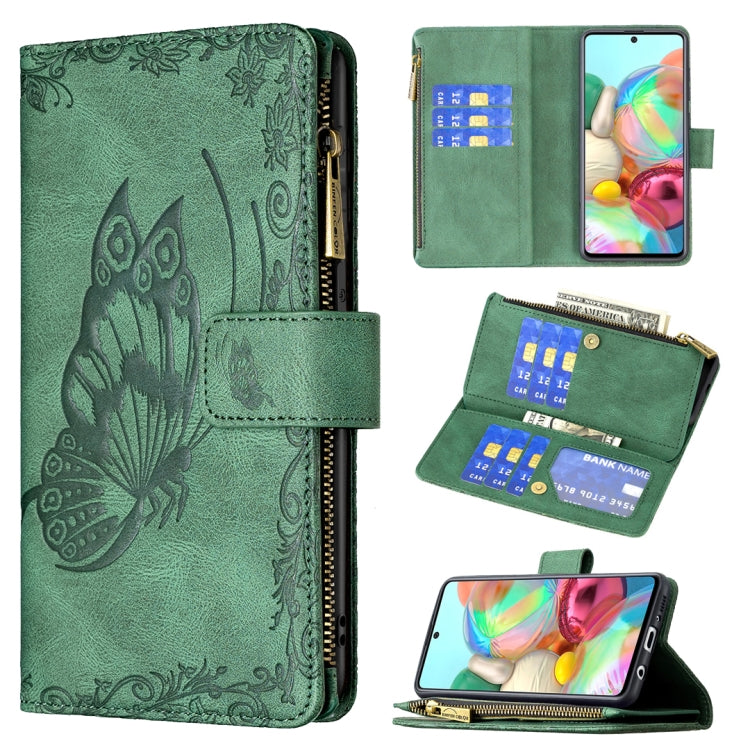 For Samsung Galaxy A71 4G Flying Butterfly Embossing Pattern Zipper Horizontal Flip Leather Case with Holder & Card Slots & Wallet