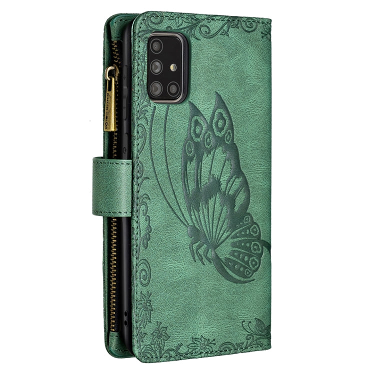 For Samsung Galaxy A71 4G Flying Butterfly Embossing Pattern Zipper Horizontal Flip Leather Case with Holder & Card Slots & Wallet