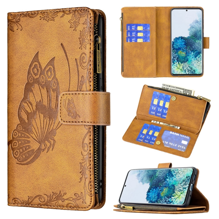 For Samsung Galaxy S20 Plus Flying Butterfly Embossing Pattern Zipper Horizontal Flip Leather Case with Holder & Card Slots & Wallet
