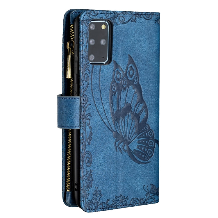 For Samsung Galaxy S20 Plus Flying Butterfly Embossing Pattern Zipper Horizontal Flip Leather Case with Holder & Card Slots & Wallet