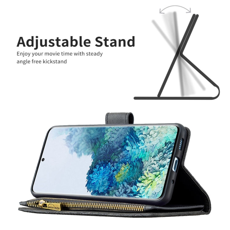 For Samsung Galaxy S20 Plus Flying Butterfly Embossing Pattern Zipper Horizontal Flip Leather Case with Holder & Card Slots & Wallet