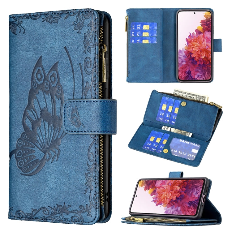 For Samsung Galaxy S20 FE Flying Butterfly Embossing Pattern Zipper Horizontal Flip Leather Case with Holder & Card Slots & Wallet
