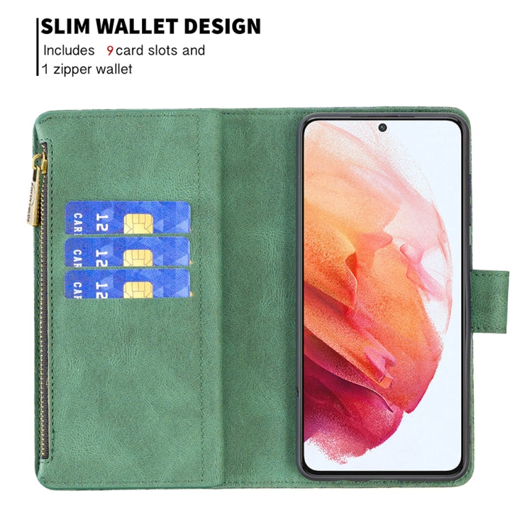 For Samsung Galaxy S21 5G Flying Butterfly Embossing Pattern Zipper Horizontal Flip Leather Case with Holder & Card Slots & Wallet