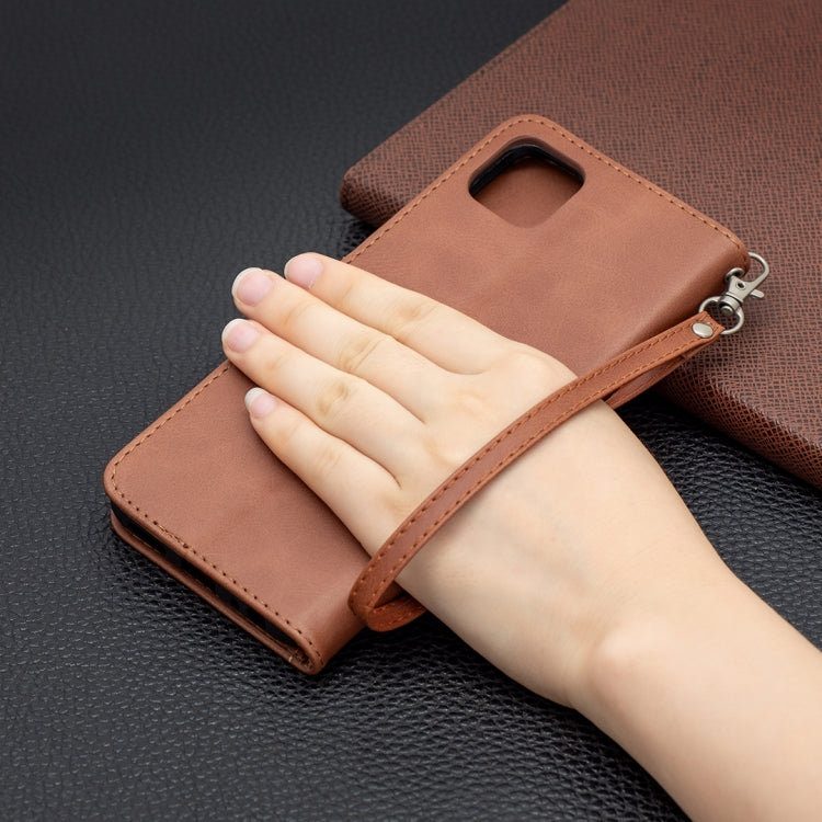 For Samsung Galaxy A22 5G Retro Lambskin Texture Pure Color Horizontal Flip PU Leather Case with Holder & Card Slots & Wallet & Lanyard