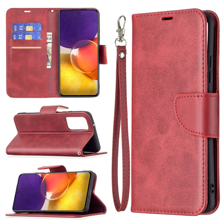 For Samsung Galaxy A82 5G Retro Lambskin Texture Pure Color Horizontal Flip PU Leather Case with Holder & Card Slots & Wallet & Lanyard
