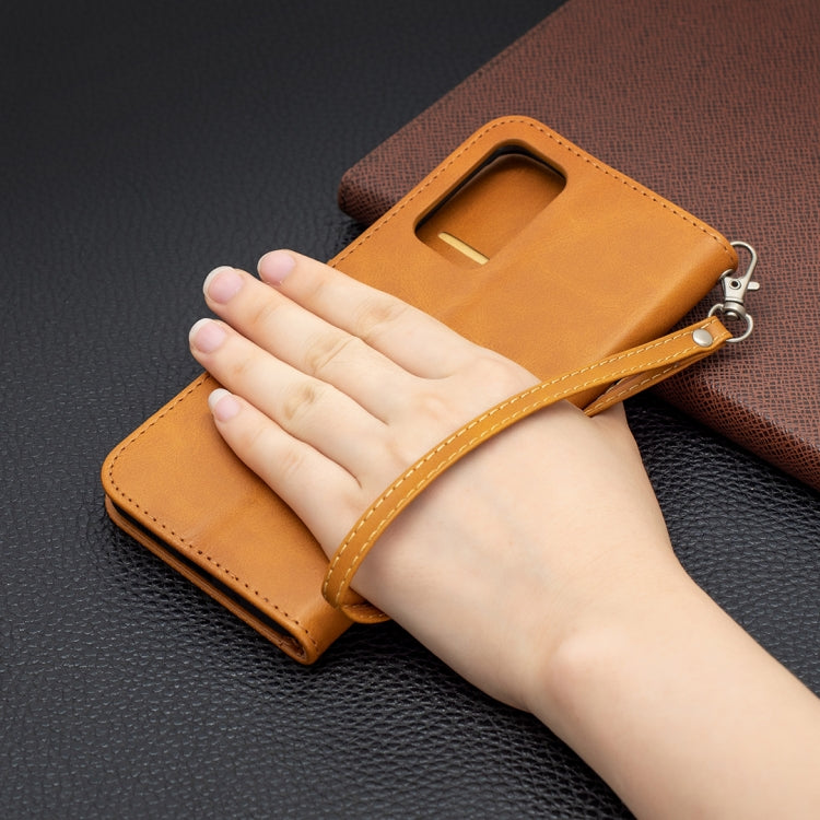 For Samsung Galaxy A82 5G Retro Lambskin Texture Pure Color Horizontal Flip PU Leather Case with Holder & Card Slots & Wallet & Lanyard