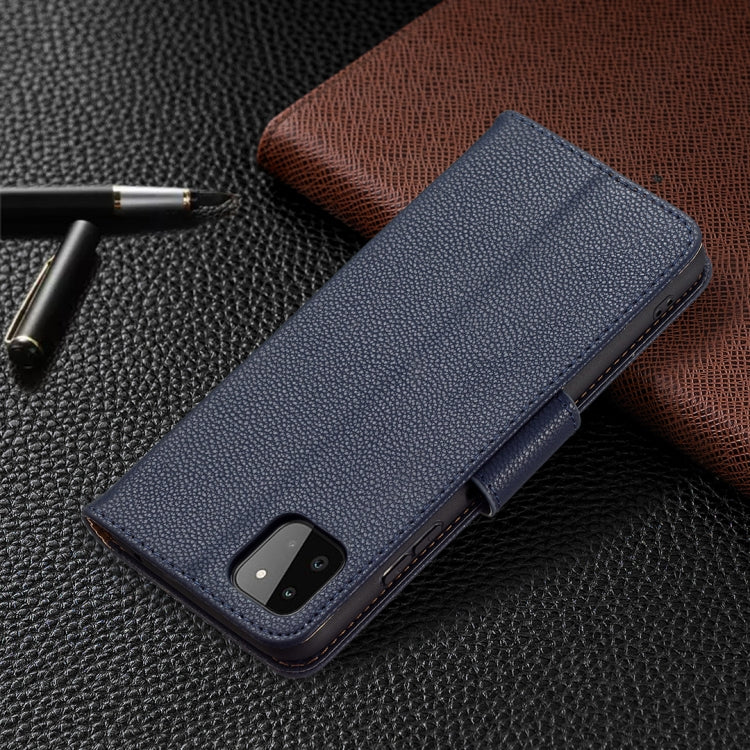 For Samsung Galaxy A22 5G Litchi Texture Pure Color Horizontal Flip Leather Case with Holder & Card Slots & Wallet & Lanyard