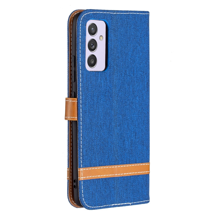 For Samsung Galaxy A82 5G Color Matching Denim Texture Horizontal Flip Leather Case with Holder & Card Slots & Wallet & Lanyard