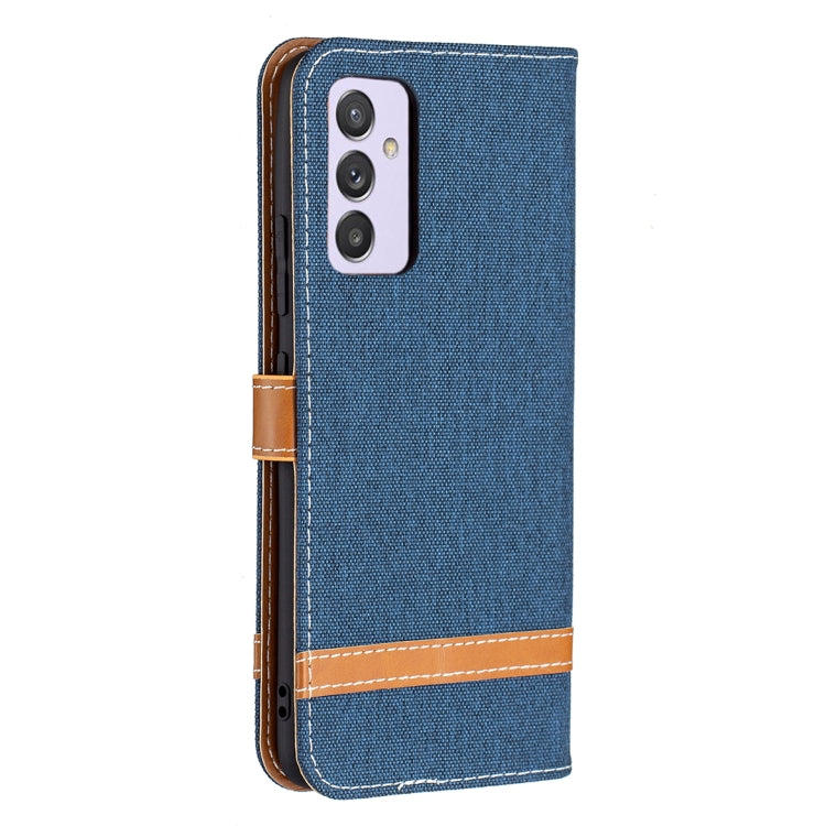 For Samsung Galaxy A82 5G Color Matching Denim Texture Horizontal Flip Leather Case with Holder & Card Slots & Wallet & Lanyard