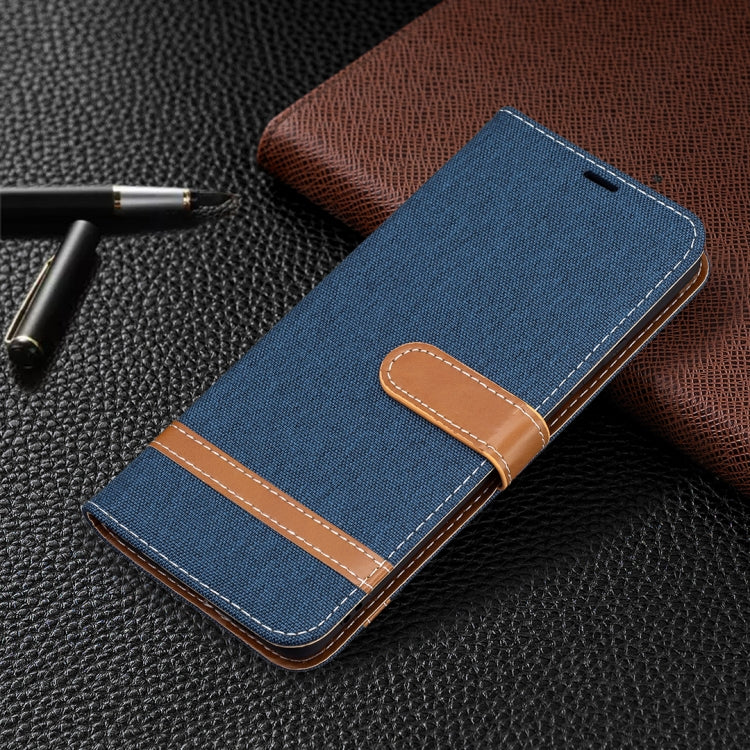 For Samsung Galaxy A82 5G Color Matching Denim Texture Horizontal Flip Leather Case with Holder & Card Slots & Wallet & Lanyard