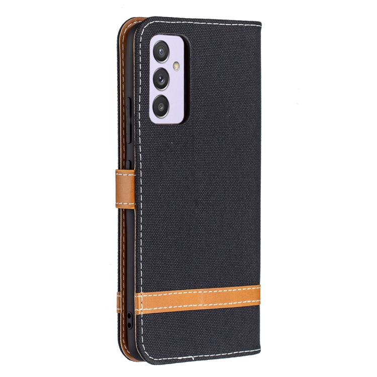 For Samsung Galaxy A82 5G Color Matching Denim Texture Horizontal Flip Leather Case with Holder & Card Slots & Wallet & Lanyard