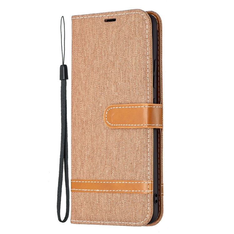 For Samsung Galaxy A82 5G Color Matching Denim Texture Horizontal Flip Leather Case with Holder & Card Slots & Wallet & Lanyard