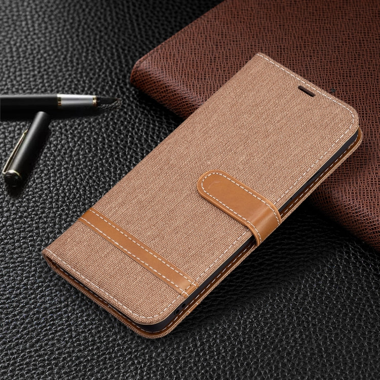 For Samsung Galaxy A82 5G Color Matching Denim Texture Horizontal Flip Leather Case with Holder & Card Slots & Wallet & Lanyard