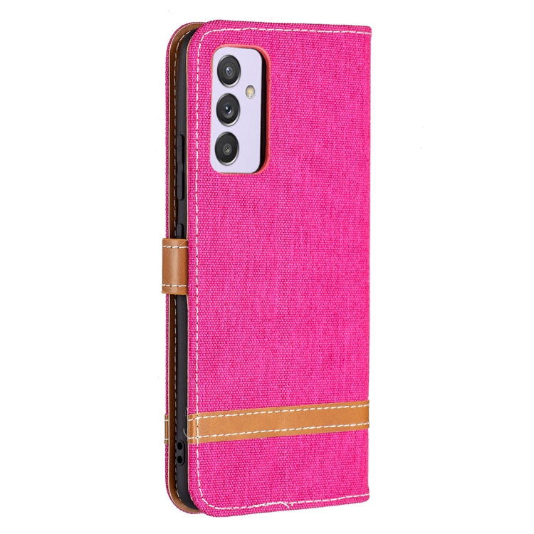 For Samsung Galaxy A82 5G Color Matching Denim Texture Horizontal Flip Leather Case with Holder & Card Slots & Wallet & Lanyard