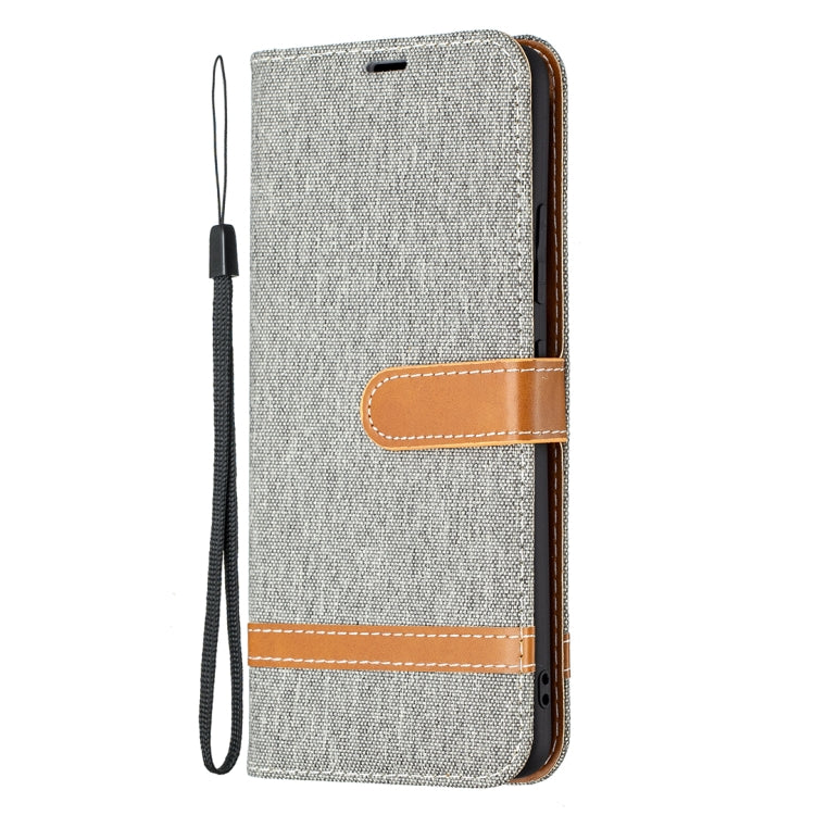 For Samsung Galaxy A82 5G Color Matching Denim Texture Horizontal Flip Leather Case with Holder & Card Slots & Wallet & Lanyard