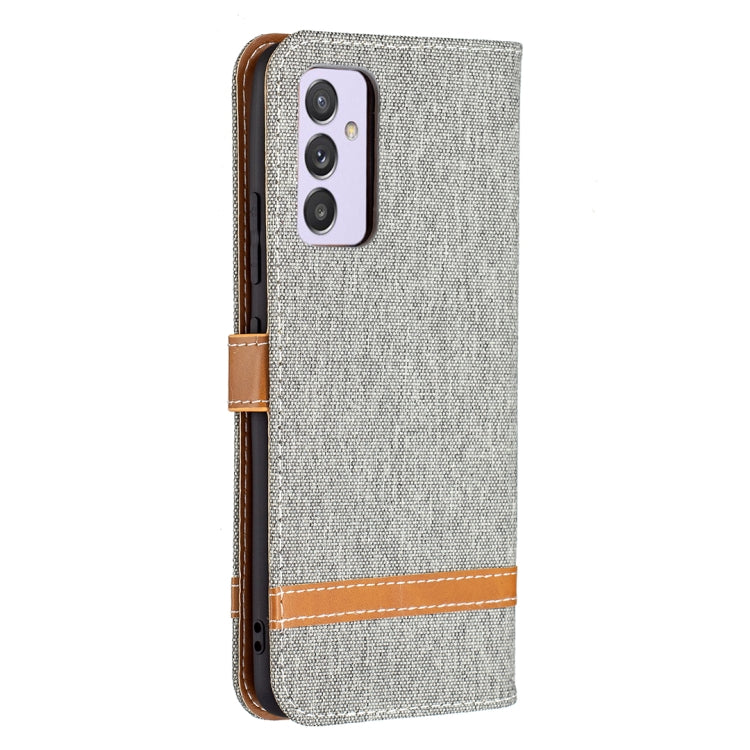 For Samsung Galaxy A82 5G Color Matching Denim Texture Horizontal Flip Leather Case with Holder & Card Slots & Wallet & Lanyard