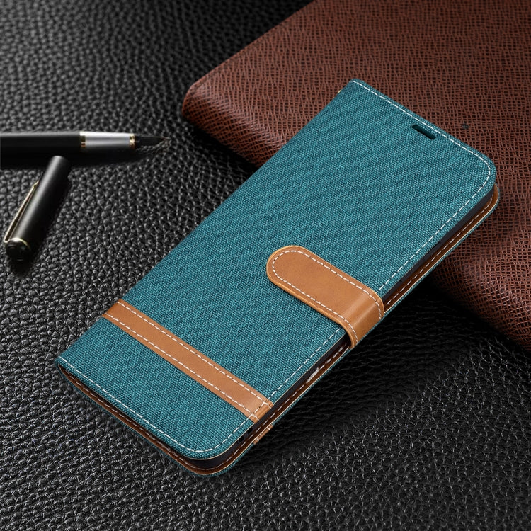 For Samsung Galaxy A82 5G Color Matching Denim Texture Horizontal Flip Leather Case with Holder & Card Slots & Wallet & Lanyard
