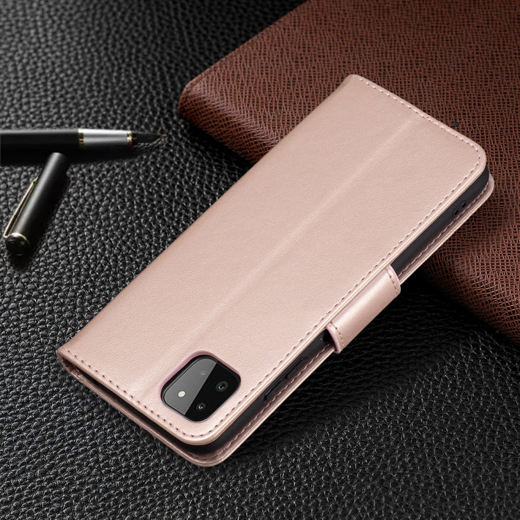 For Samsung Galaxy A22 5G Embossing Two Butterflies Pattern Horizontal Flip PU Leather Case with Holder & Card Slot & Wallet & Lanyard