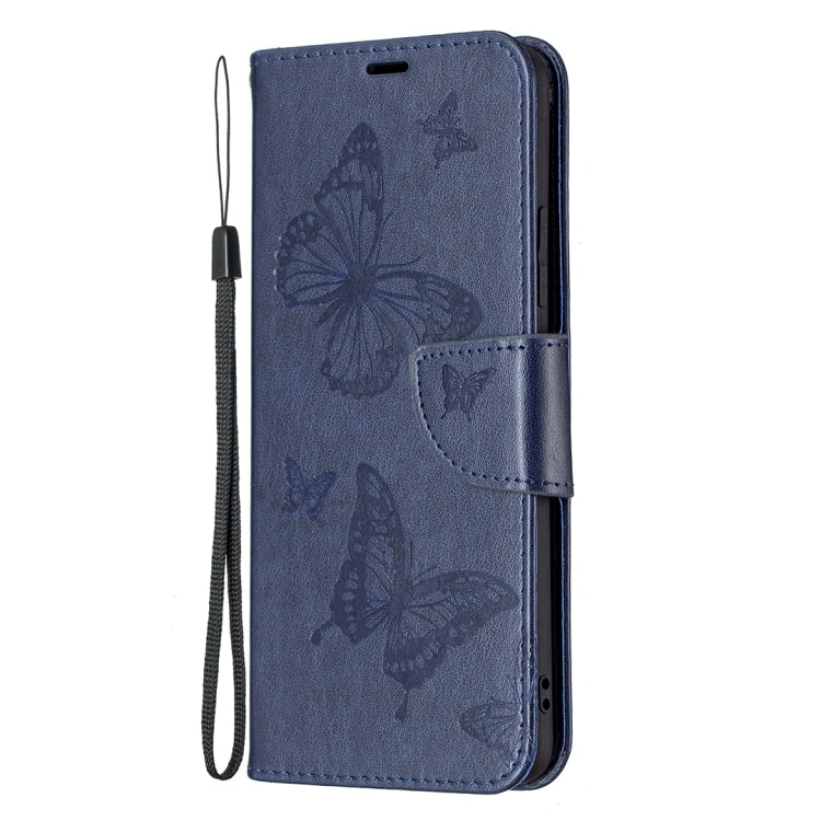 For Samsung Galaxy A82 5G Embossing Two Butterflies Pattern Horizontal Flip PU Leather Case with Holder & Card Slot & Wallet & Lanyard