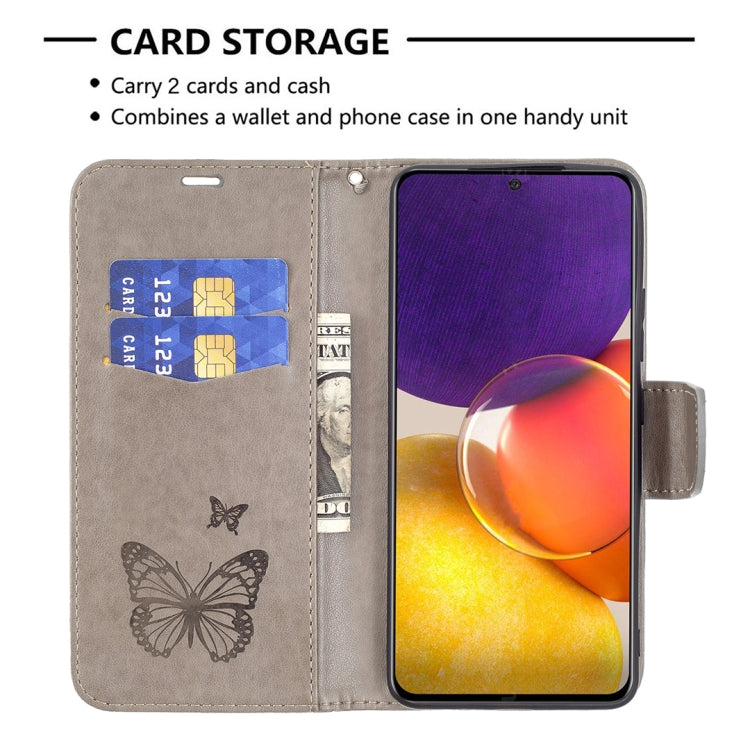 For Samsung Galaxy A82 5G Embossing Two Butterflies Pattern Horizontal Flip PU Leather Case with Holder & Card Slot & Wallet & Lanyard