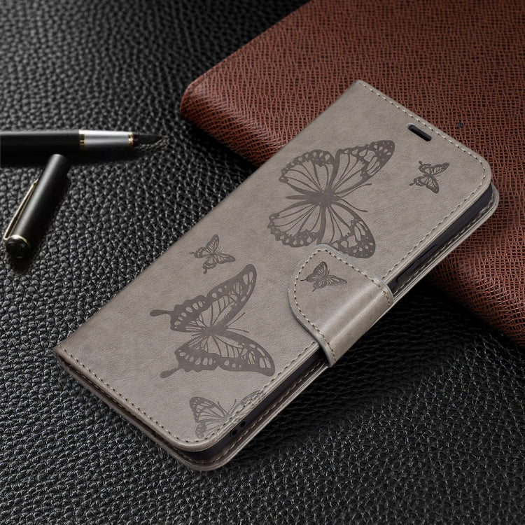 For Samsung Galaxy A82 5G Embossing Two Butterflies Pattern Horizontal Flip PU Leather Case with Holder & Card Slot & Wallet & Lanyard