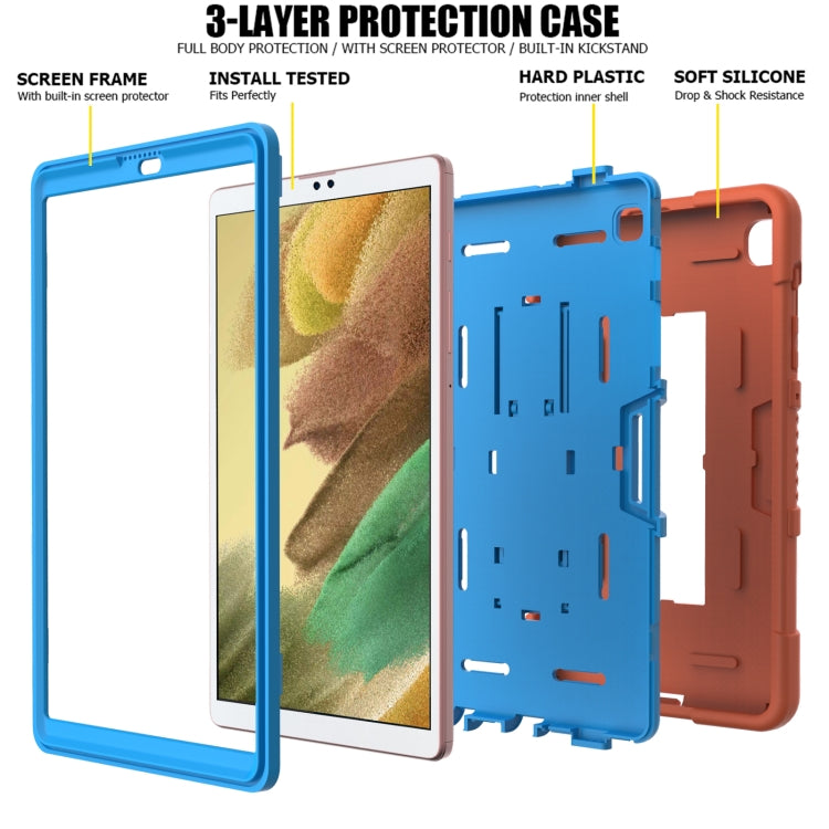 For Samsung Galaxy Tab A7 Lite T220 / T225 Contrast Color Robot Shockproof Silicone + PC Protective Case with Holder