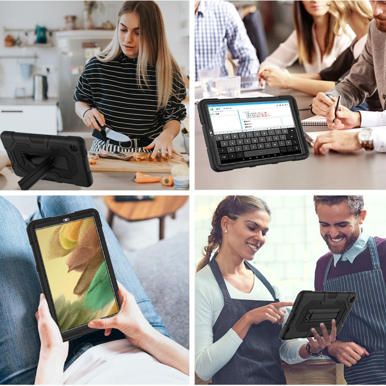 For Samsung Galaxy Tab A7 Lite T220 / T225 Contrast Color Robot Shockproof Silicone + PC Protective Case with Holder