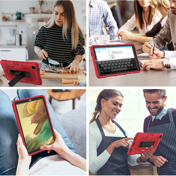 For Samsung Galaxy Tab A7 Lite T220 / T225 Contrast Color Robot Shockproof Silicone + PC Protective Case with Holder