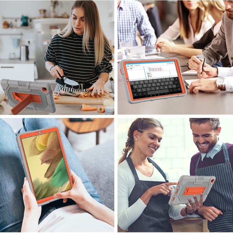 For Samsung Galaxy Tab A7 Lite T220 / T225 Contrast Color Robot Shockproof Silicone + PC Protective Case with Holder