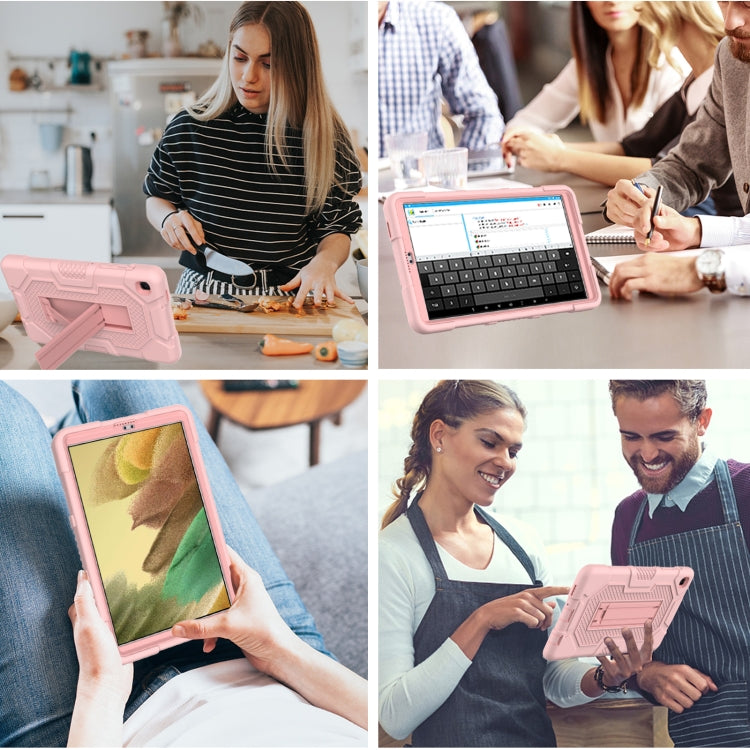 For Samsung Galaxy Tab A7 Lite T220 / T225 Contrast Color Robot Shockproof Silicone + PC Protective Case with Holder